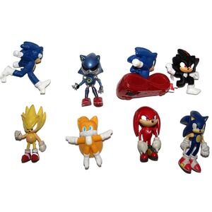 SONIC the Hedgehog Figure Lot of 8 – Shadow Knuckles Tails Super Sonic Metal Son